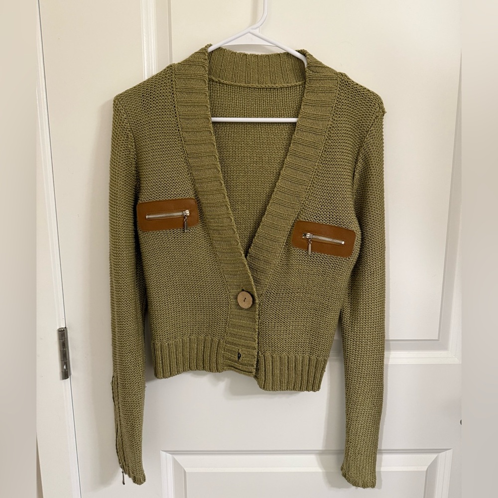 Green cardigan